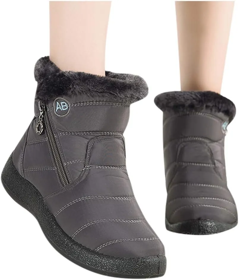 Cute Winter Boots for Women Fashion Winter Ankle Dress Boots for Women Waterproof Snow Womens Waterproof Boots Winter Womens Snow Shoes with Poles Botas Para Invierno Mujer