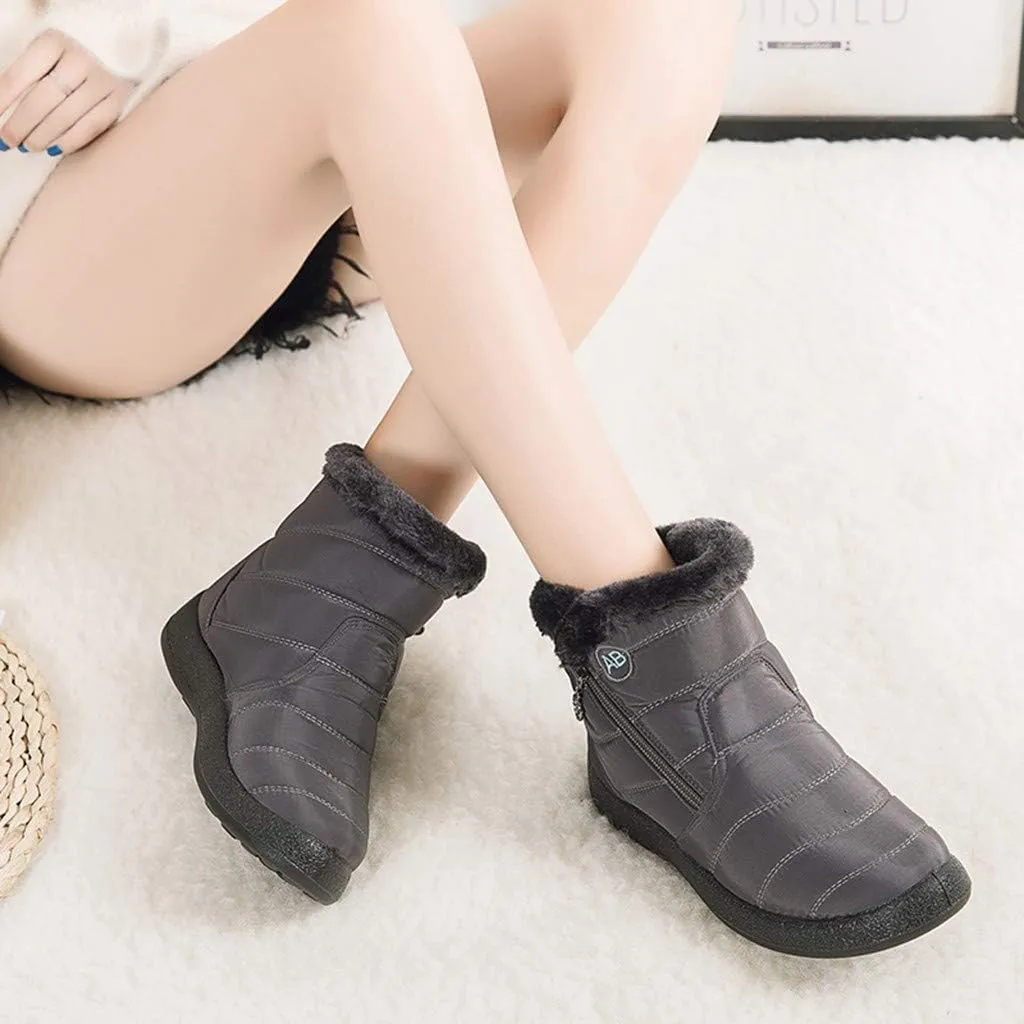 Cute Winter Boots for Women Fashion Winter Ankle Dress Boots for Women Waterproof Snow Womens Waterproof Boots Winter Womens Snow Shoes with Poles Botas Para Invierno Mujer