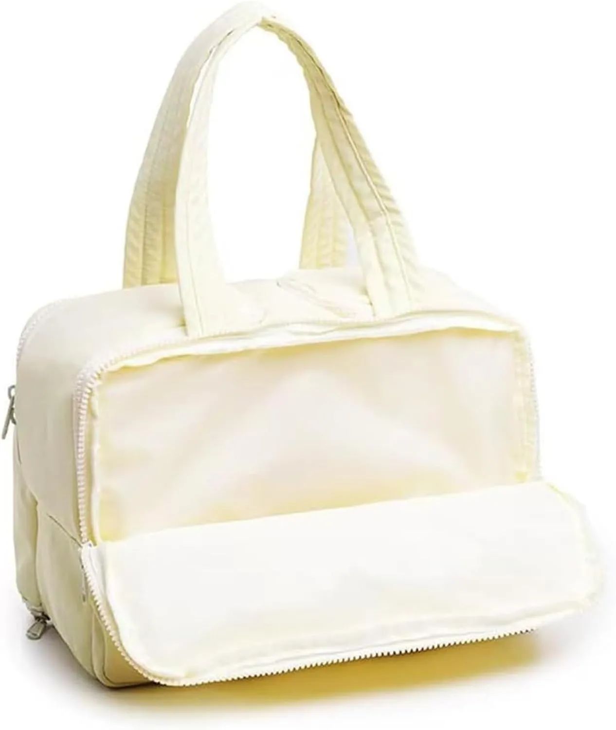 Decisive Makeup Bag, Elouva Toiletry Bag, Large Capacity Wide-Open Travel Cosmetic Bag, 4-in-1 Puffy Multi-functional Toiletry Bag, Portable Hanging Organizer, Dry-and-Wet Separation (Light purple)