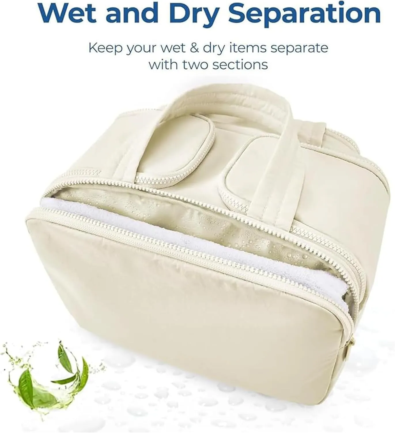 Decisive Makeup Bag, Elouva Toiletry Bag, Large Capacity Wide-Open Travel Cosmetic Bag, 4-in-1 Puffy Multi-functional Toiletry Bag, Portable Hanging Organizer, Dry-and-Wet Separation (Light purple)