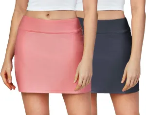 DEVOPS Women's 2-Pack Active Athletic Skort with Pockets Running Golf Workout Tennis Skirts