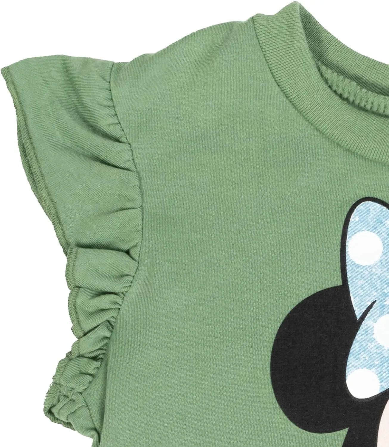 Disney Minnie Mouse Rainbow Floral T-Shirt and Chambray Shorts Outfit Set Infant to Big Kid Sizes (12 Months - 14-16)