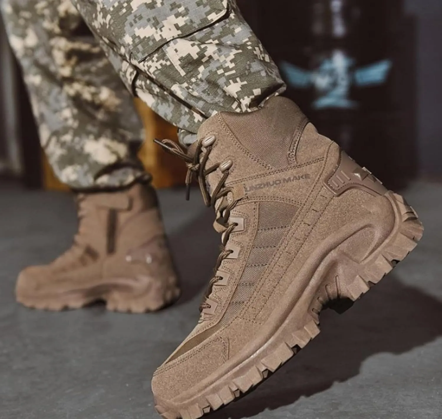 Durable and Comfortable Men'S Hiking Boots for Outdoor Adventure, Waterproof and Warm Military Shoes