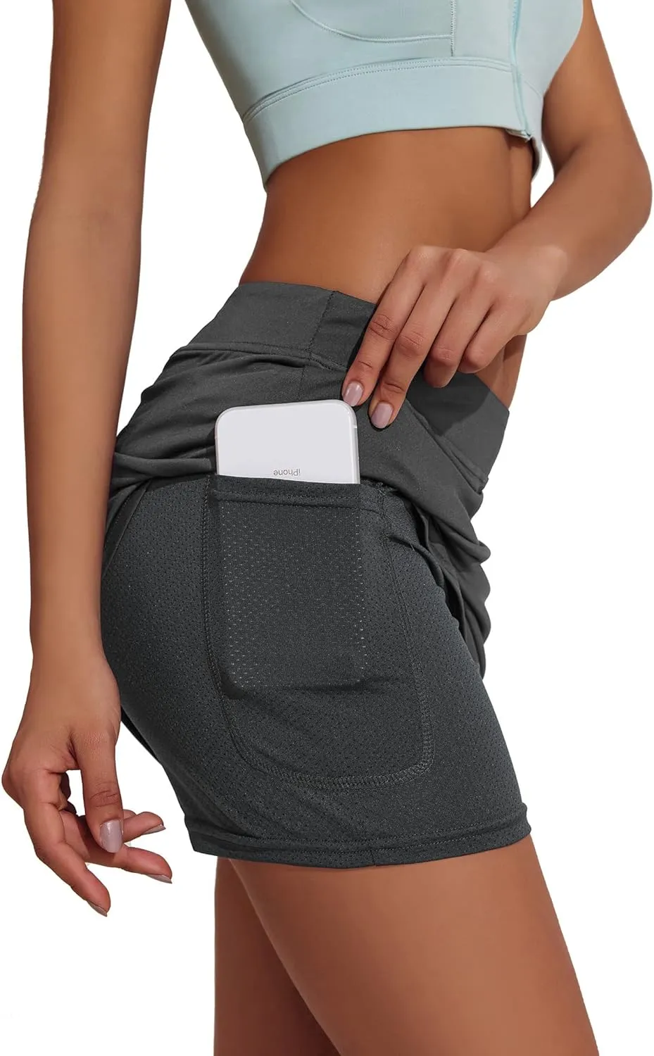 Ekouaer Golf Skorts for Woman High Waisted Active Skort Lightweight Tennis Skirt with 2 Pockets Workout Pickleball Sports