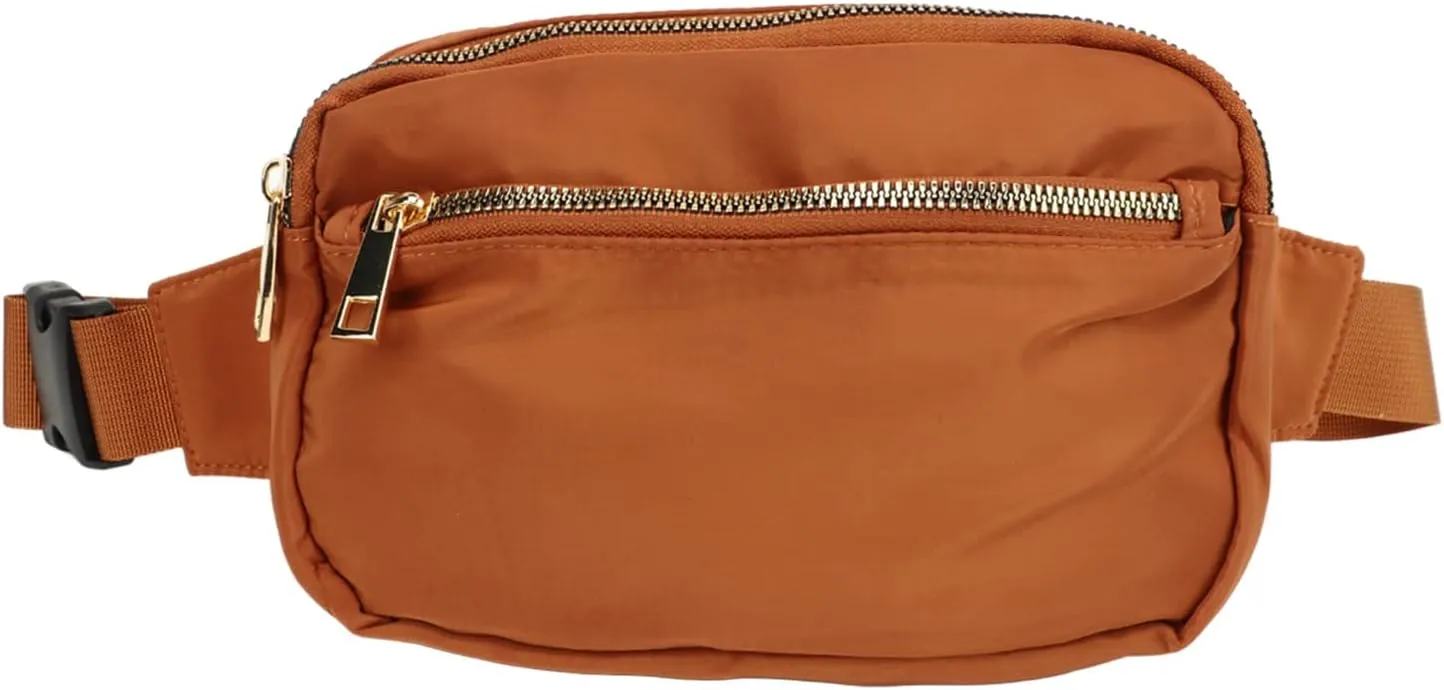 Fanny Pack Waist Packs for Men Women, Dog Raincoat Hooded, Waist Bag Hip Pack for Travel Hiking Running Outdoor Sports for Daily Walking(Brown)