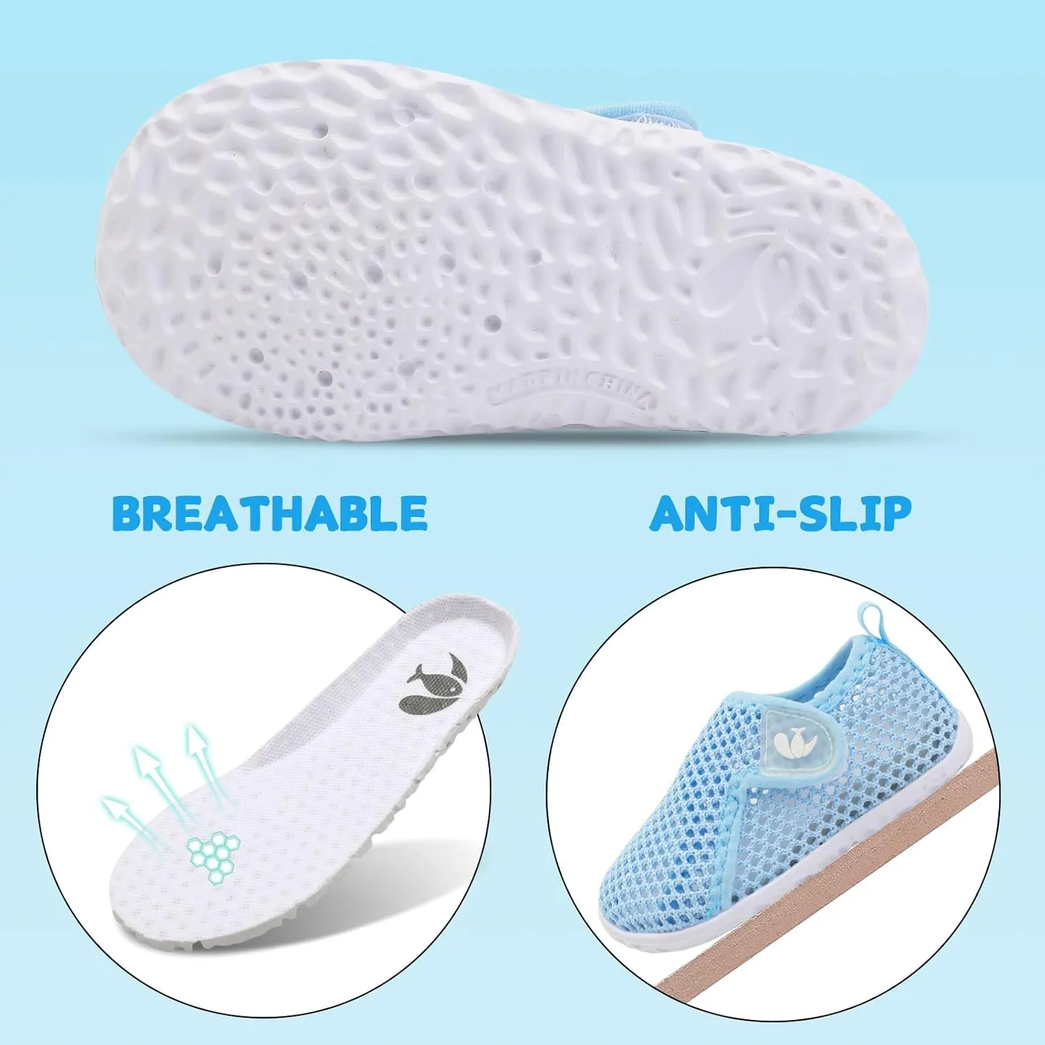 FEETCITY Boys Girls Water Shoes Kids Aqua Socks Quick Dry Barefoot for Beach Swimming Pool