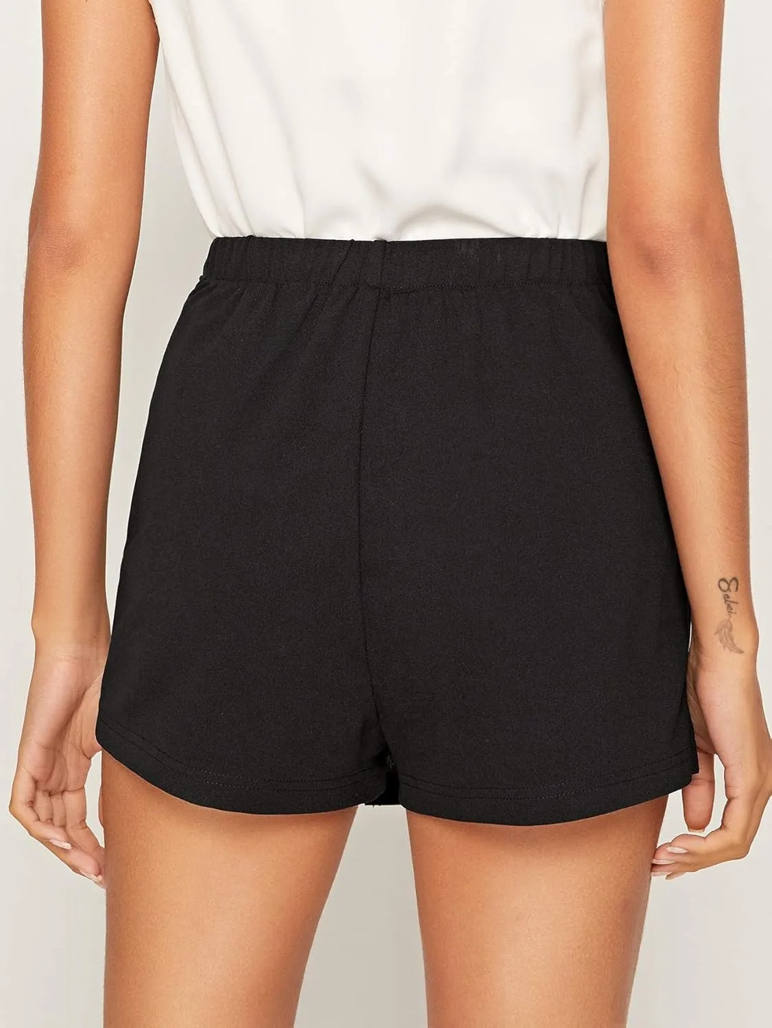 Floerns Women's Casual Asymmetrical High Waisted Bodycon Pencil Skirt Shorts