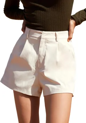 Floerns Women's Casual Solid High Waist Wide Leg Shorts with Pocket