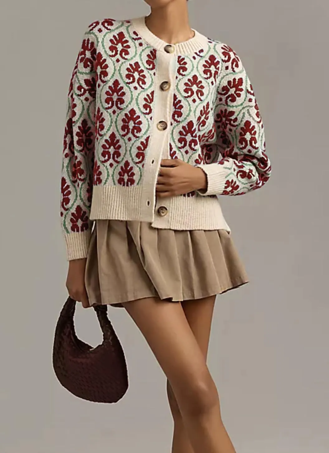 Floral Cardigan Sweaters for Women Lightweight Button Up Flower Printed Pattern Cardigans Fall Knit Sweater Tops