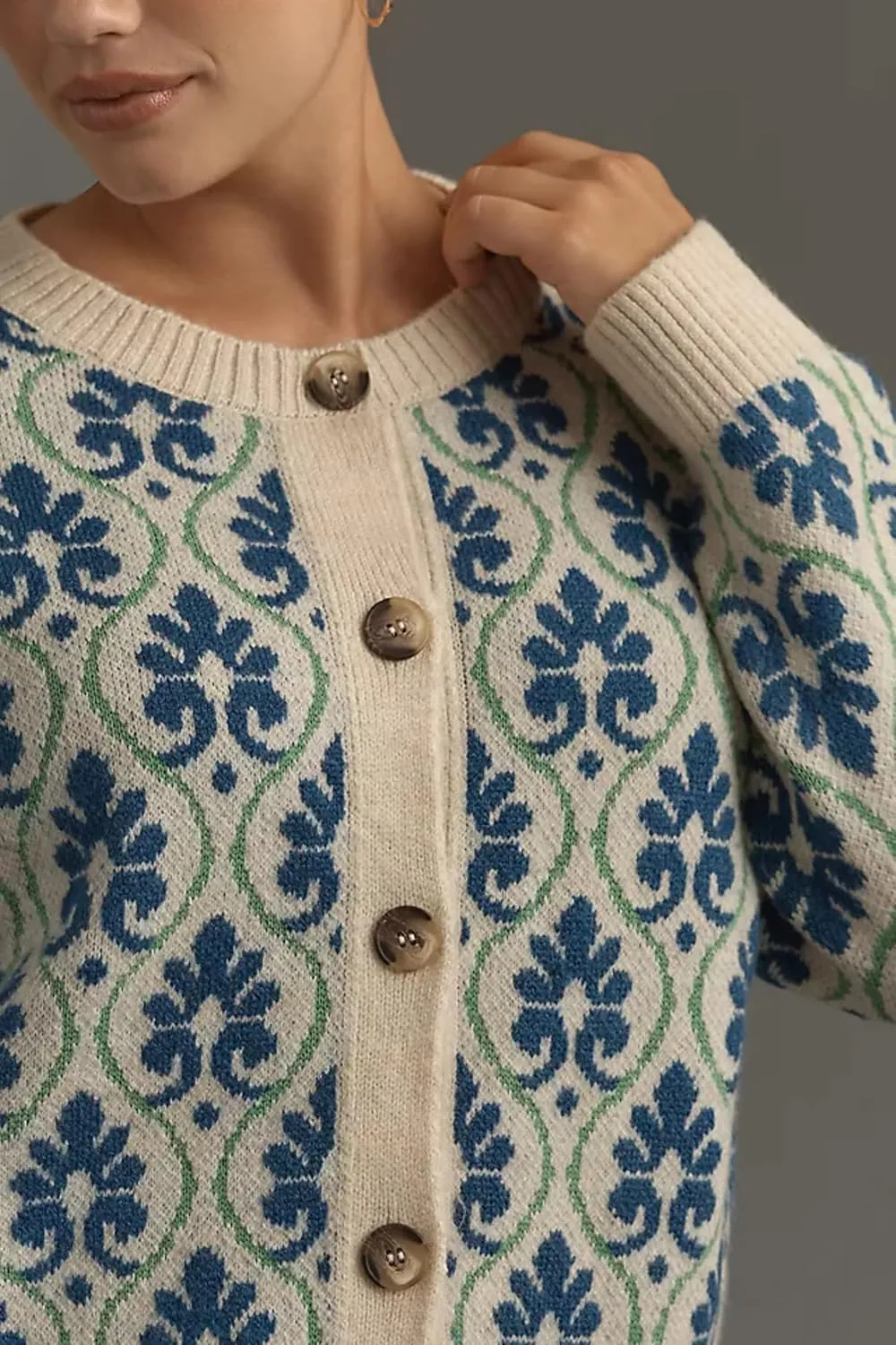 Floral Cardigan Sweaters for Women Lightweight Button Up Flower Printed Pattern Cardigans Fall Knit Sweater Tops