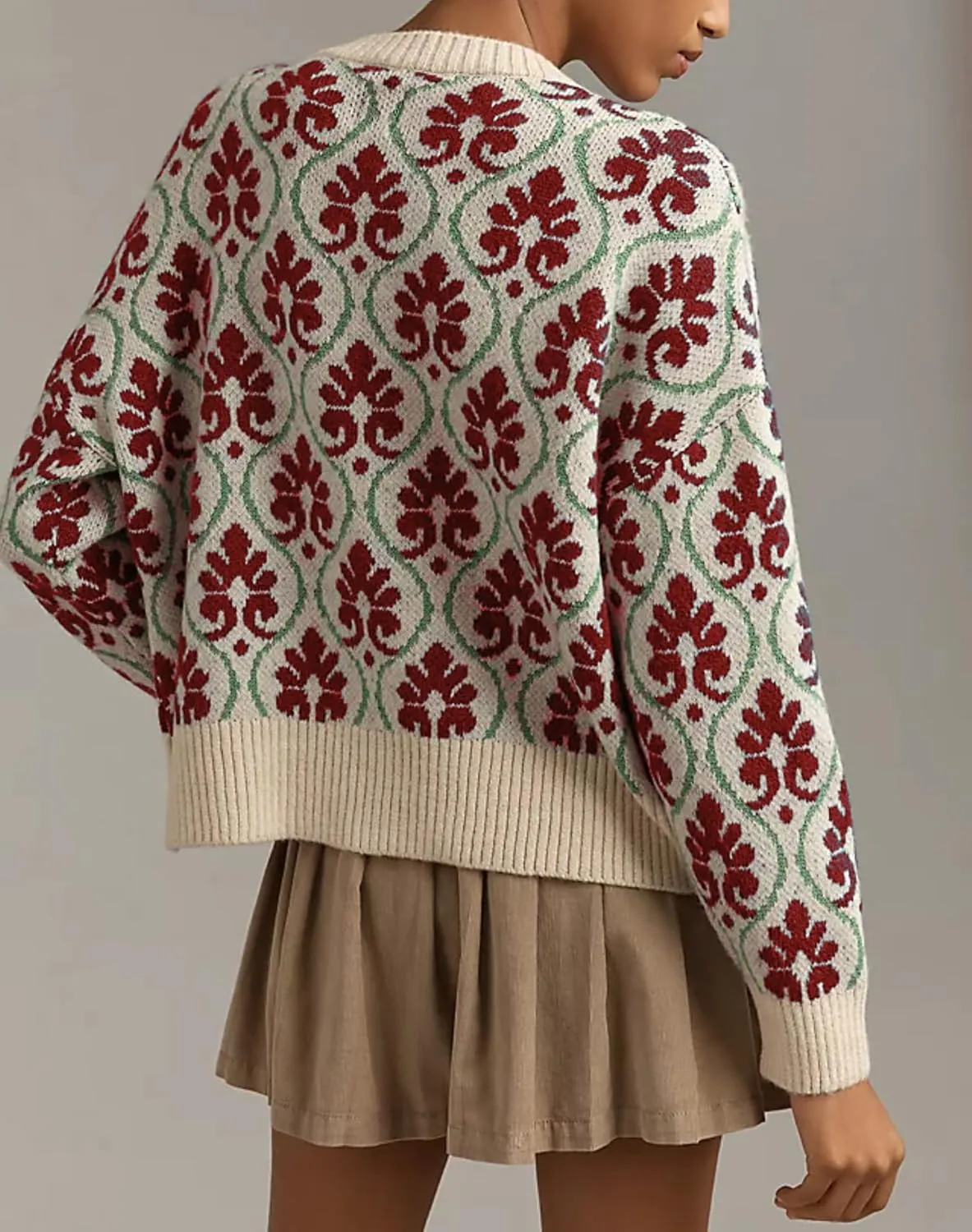 Floral Cardigan Sweaters for Women Lightweight Button Up Flower Printed Pattern Cardigans Fall Knit Sweater Tops