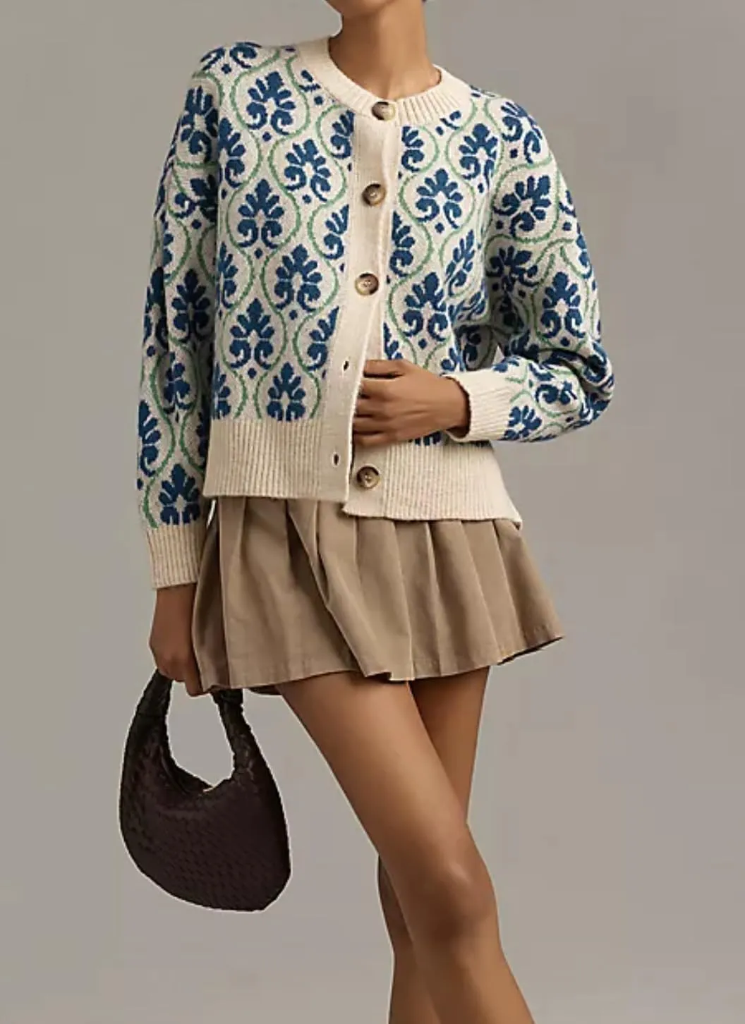 Floral Cardigan Sweaters for Women Lightweight Button Up Flower Printed Pattern Cardigans Fall Knit Sweater Tops