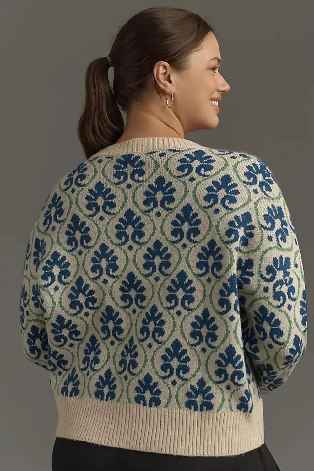 Floral Cardigan Sweaters for Women Lightweight Button Up Flower Printed Pattern Cardigans Fall Knit Sweater Tops