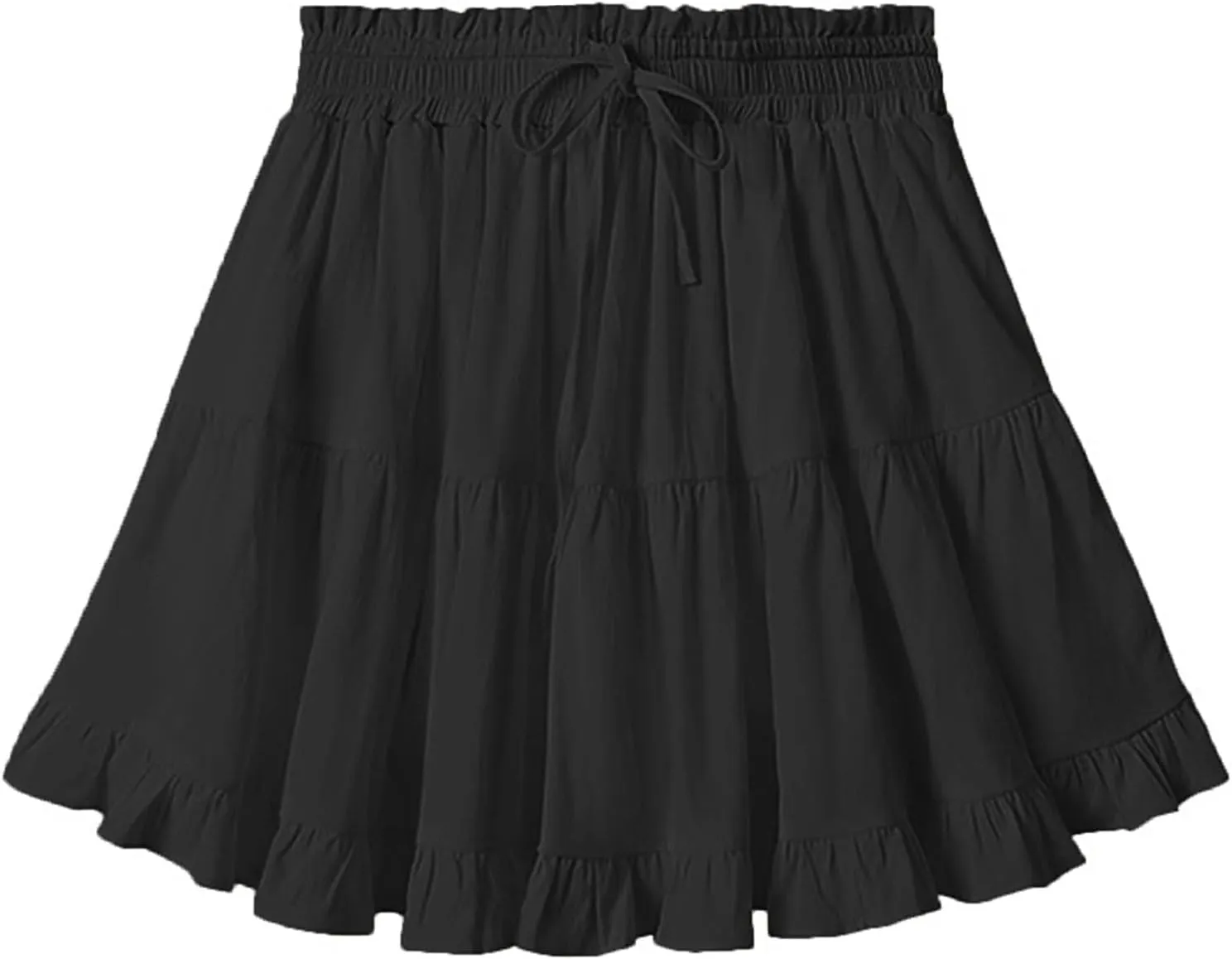 Flowy Shorts for Women Boho Ruffled Tiered Swing Beach Skorts Drawstring High Waisted Tennis Golf Y2K Short Skirt
