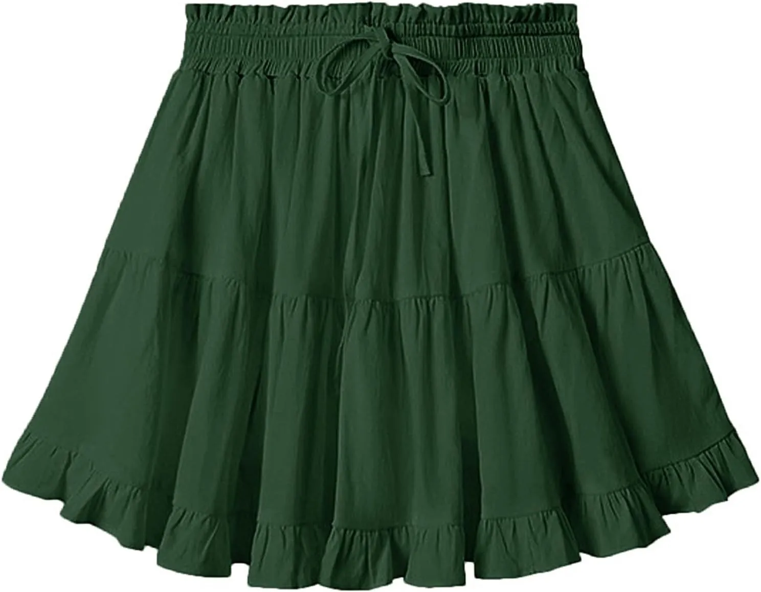 Flowy Shorts for Women Boho Ruffled Tiered Swing Beach Skorts Drawstring High Waisted Tennis Golf Y2K Short Skirt