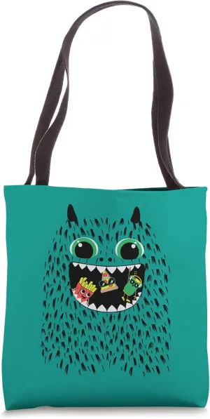 Funny Hungry Monster Novelty Graphic Tees & Cool Designs Tote Bag