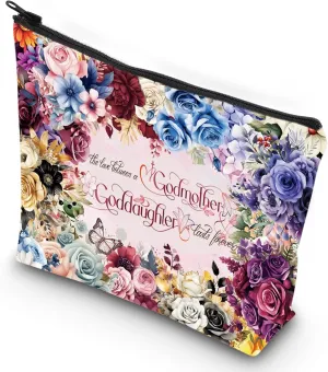 G2TUP Godmother Goddaughter Gift Makeup Pouch Godmother Proposal Baptism Gifts Confirmation Gifts for Goddaughter (Between Godmother New)