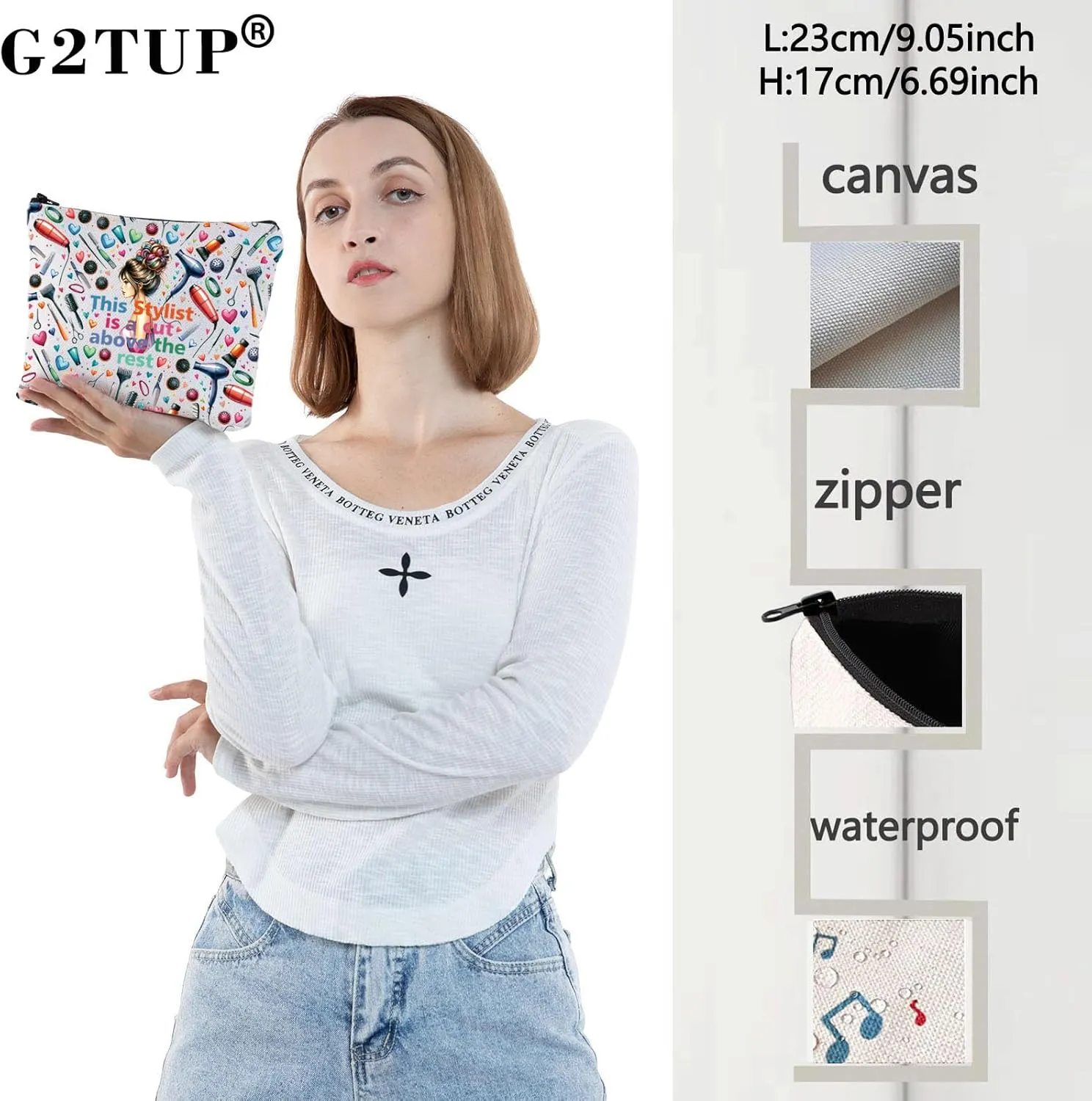 G2TUP Hairdresser Cosmetologist Gift for Hair Stylist Cosmetic Bag Barber Floral Pouch This Stylist is a Cut Above the Rest (This Stylist New)