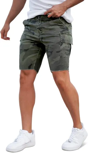 GINGTTO Mens Slim Fit Shorts Plaid Chino Short Tapered Leg Skinny Stretch