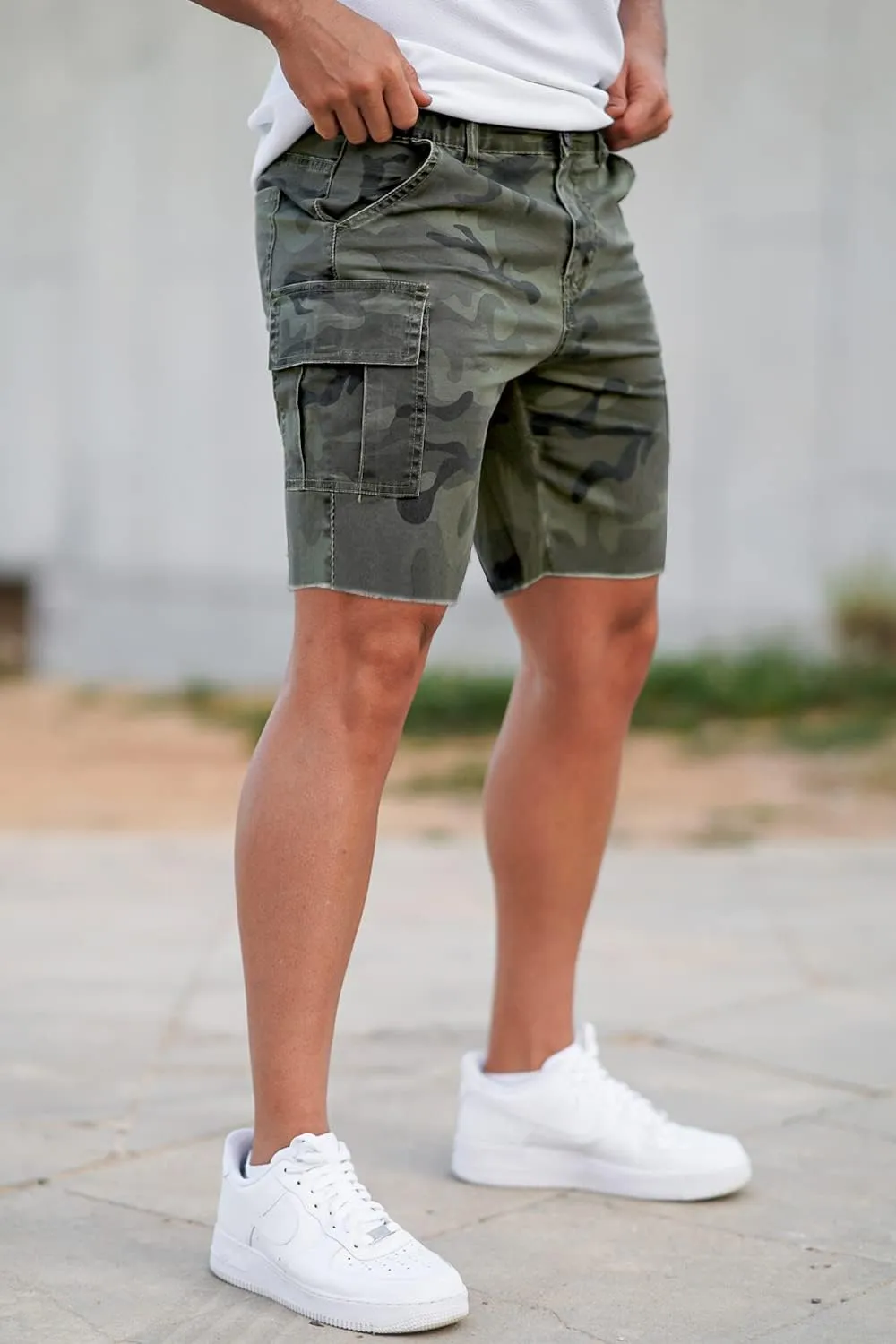 GINGTTO Mens Slim Fit Shorts Plaid Chino Short Tapered Leg Skinny Stretch