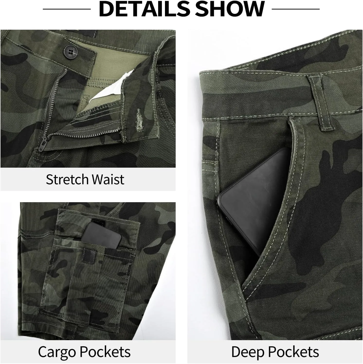 GINGTTO Mens Slim Fit Shorts Plaid Chino Short Tapered Leg Skinny Stretch