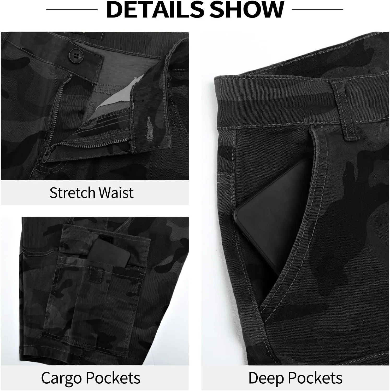 GINGTTO Mens Slim Fit Shorts Plaid Chino Short Tapered Leg Skinny Stretch