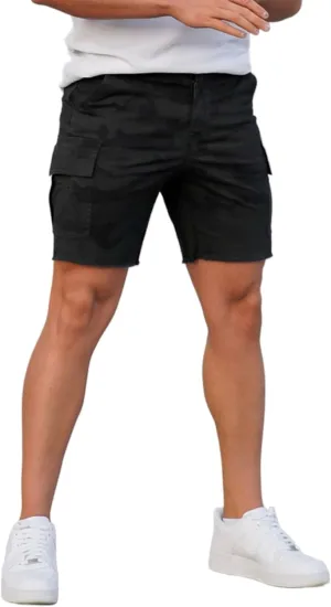GINGTTO Mens Slim Fit Shorts Plaid Chino Short Tapered Leg Skinny Stretch