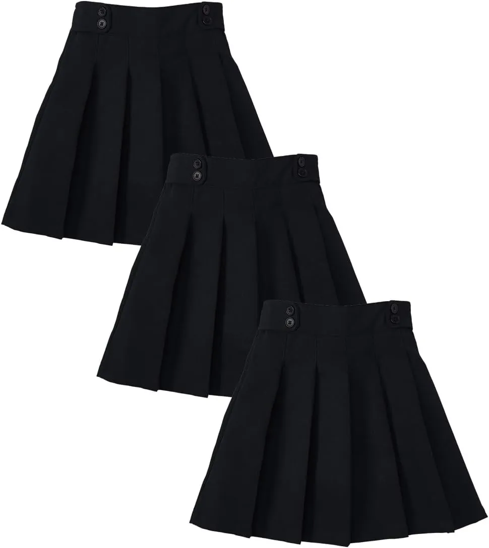 Girl Pleated Uniform Skirt Scooter Size 5-16 Navy Khaki Black Hunter Green
