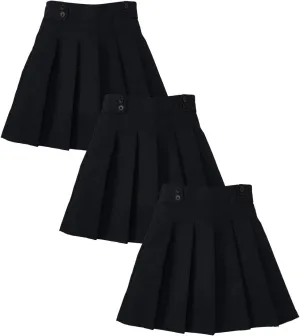 Girl Pleated Uniform Skirt Scooter Size 5-16 Navy Khaki Black Hunter Green