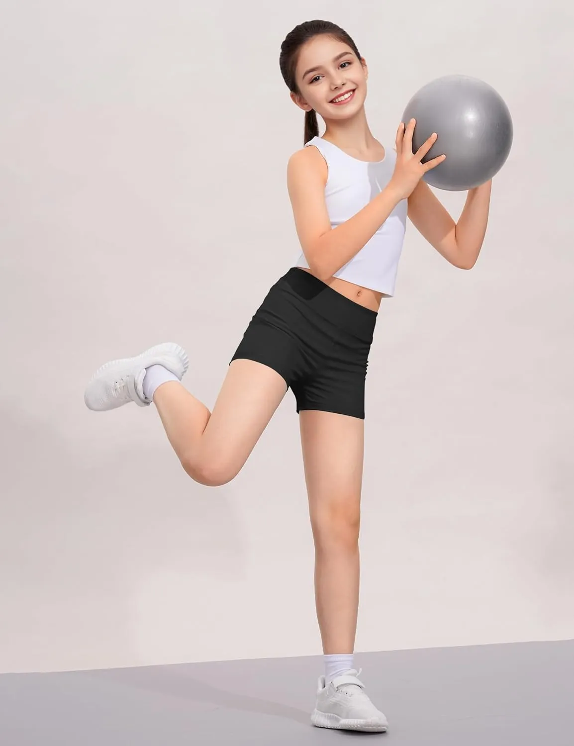 Girls Dance Shorts Biker Gymnastics Cartwheel Athletic Clothes Under Dress for Kids Youth Volleyball Tumbling