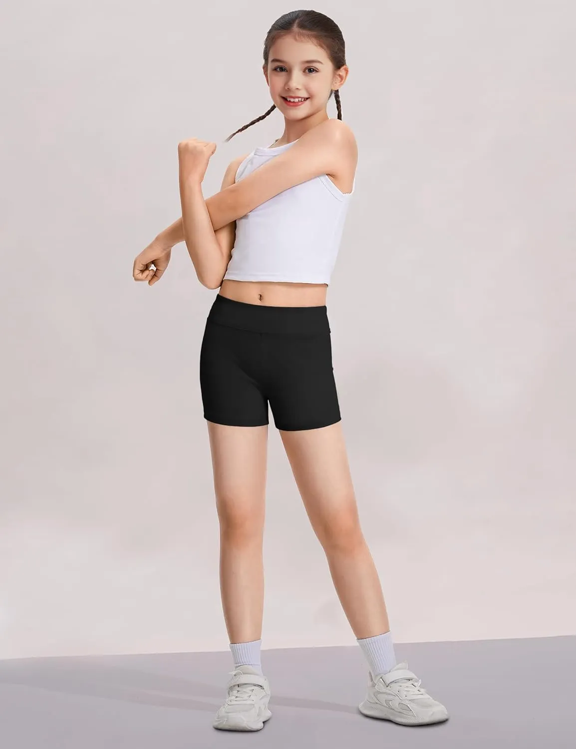Girls Dance Shorts Biker Gymnastics Cartwheel Athletic Clothes Under Dress for Kids Youth Volleyball Tumbling