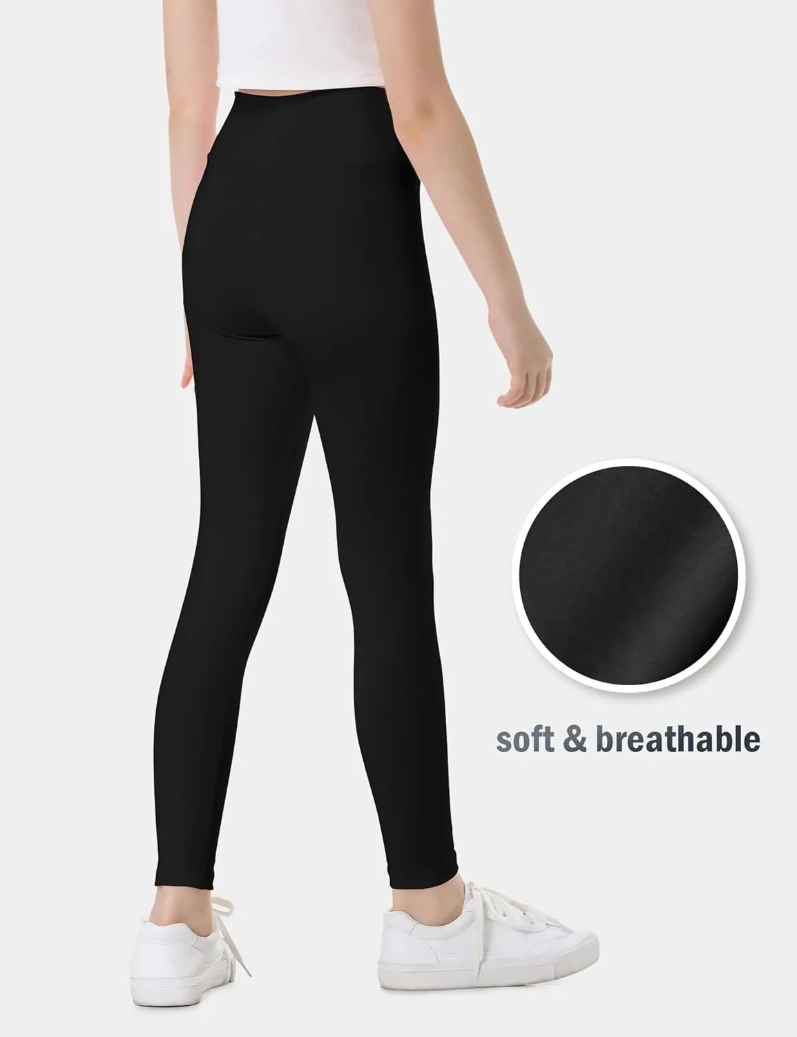 Girls Leggings Dance Active Pants Casual Tights Stretch Ankle Length for Kid Teens Yoga Running