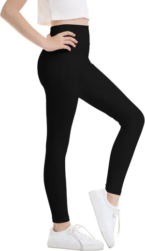 Girls Leggings Dance Active Pants Casual Tights Stretch Ankle Length for Kid Teens Yoga Running