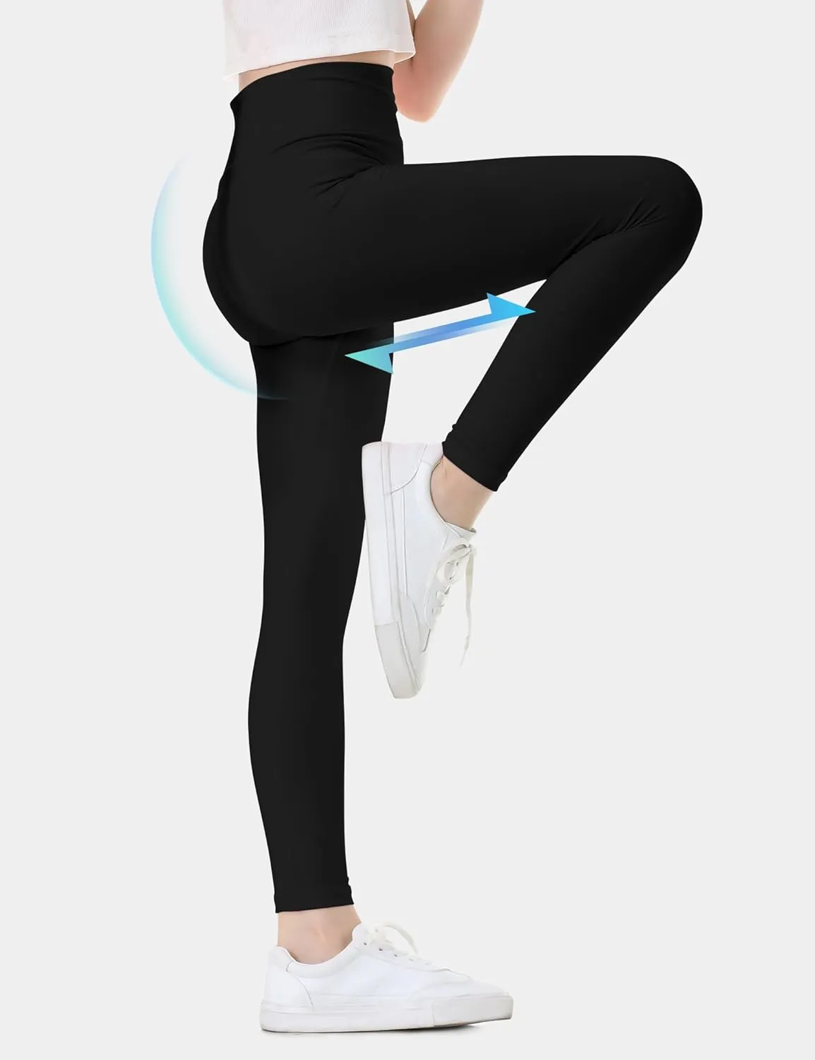 Girls Leggings Dance Active Pants Casual Tights Stretch Ankle Length for Kid Teens Yoga Running