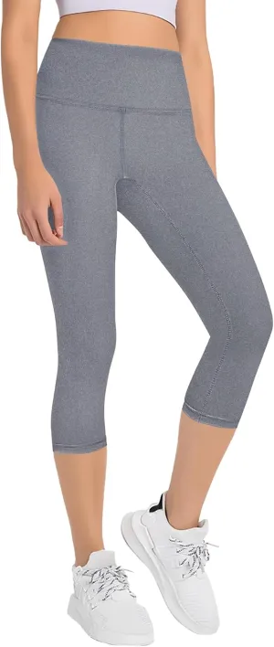 Gnainach Girls Capri Leggings High Waisted Compression Pants Stretch Active Yoga Tights for Kids Teen Workout Running