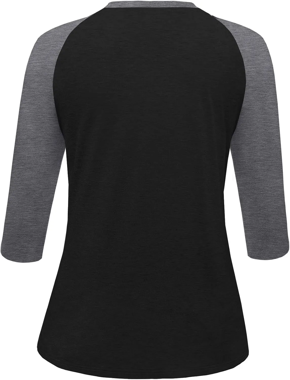 Heymiss Womens Tops 3/4 Sleeve Shirts Round Neck Loose Casual Tshirts Color Block Summer Tees
