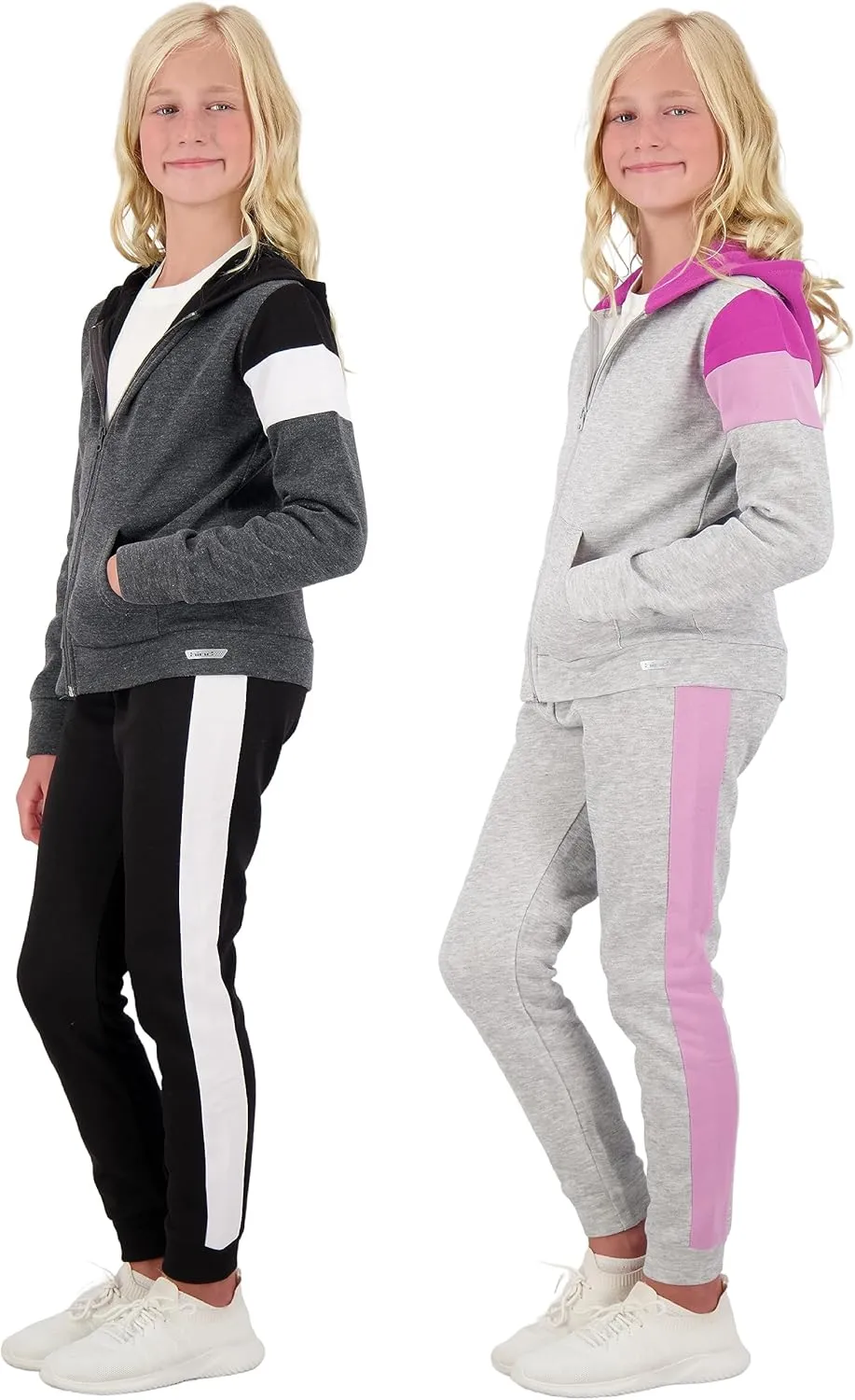 Hind Girls Jogger Sets 4 Piece Active Fleece Hoodies and Joggers Sweatpants for Girls Athletics