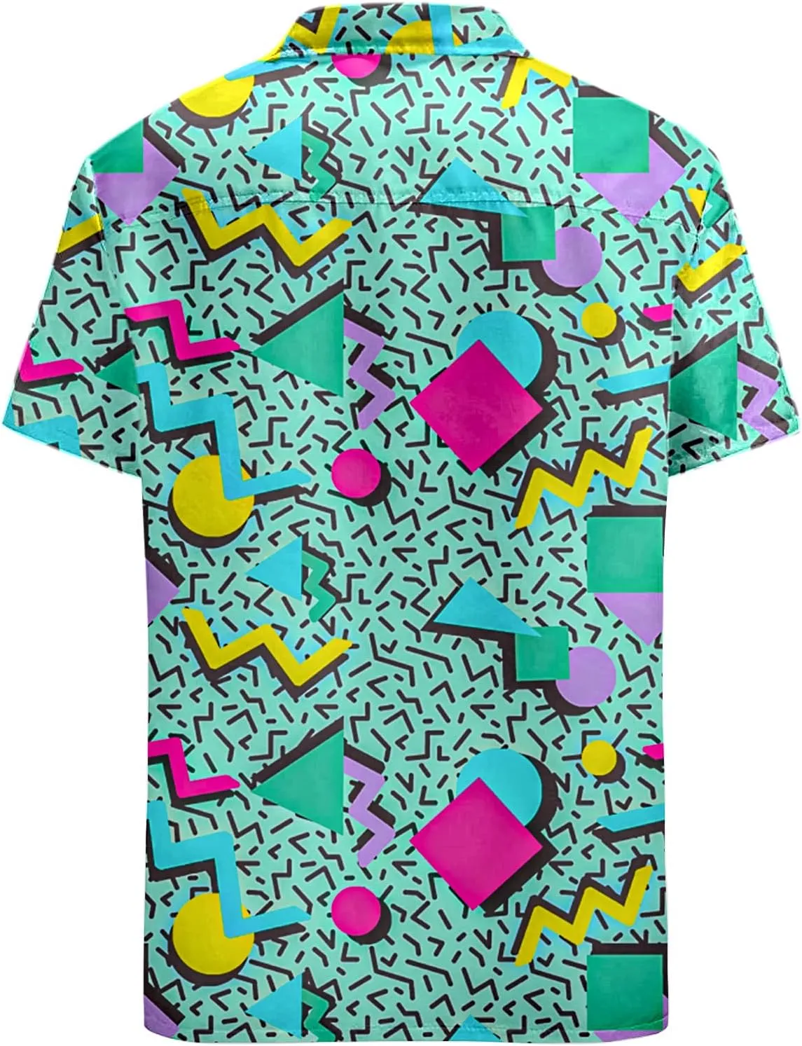 HUGLAZY 80s 90s Outfit Hawaiian Shirt for Men Big and Tall Short Sleeve Button Down Shirts Funny Party Outfit