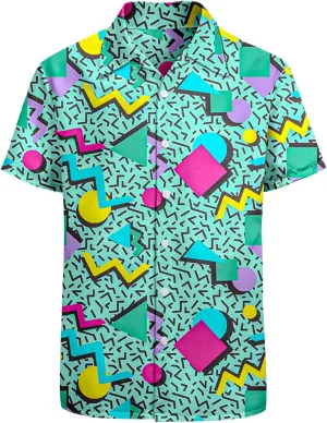 HUGLAZY 80s 90s Outfit Hawaiian Shirt for Men Big and Tall Short Sleeve Button Down Shirts Funny Party Outfit