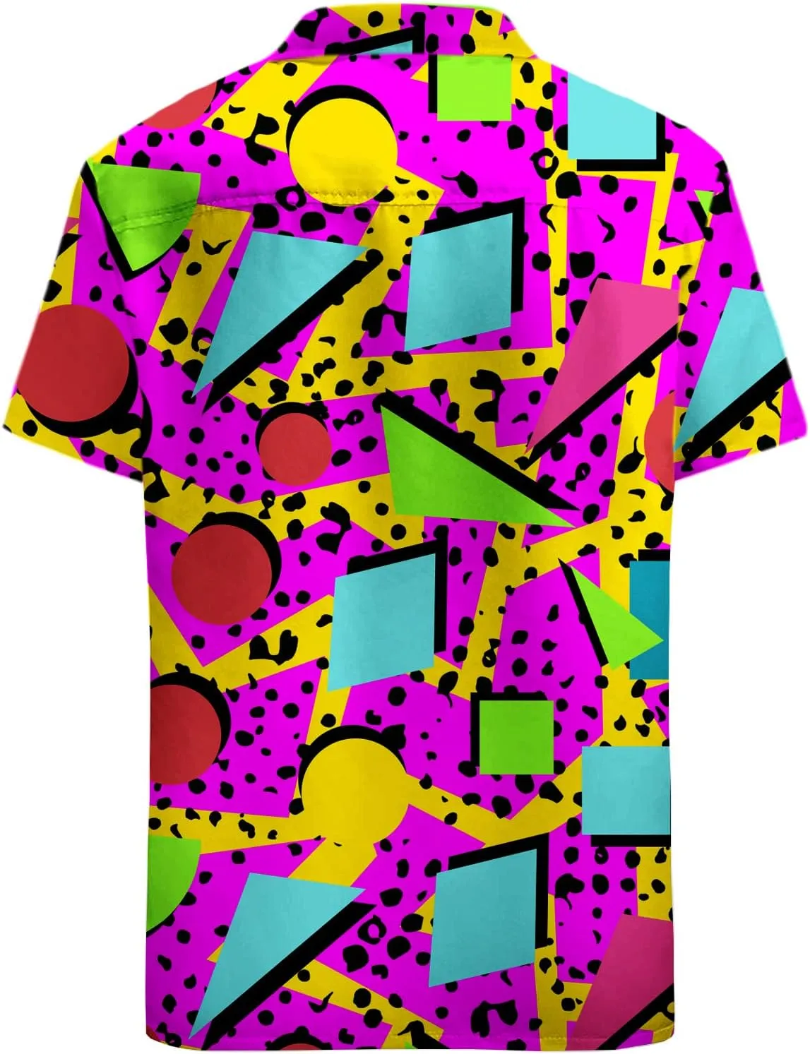 HUGLAZY 80s 90s Outfit Hawaiian Shirt for Men Big and Tall Short Sleeve Button Down Shirts Funny Party Outfit