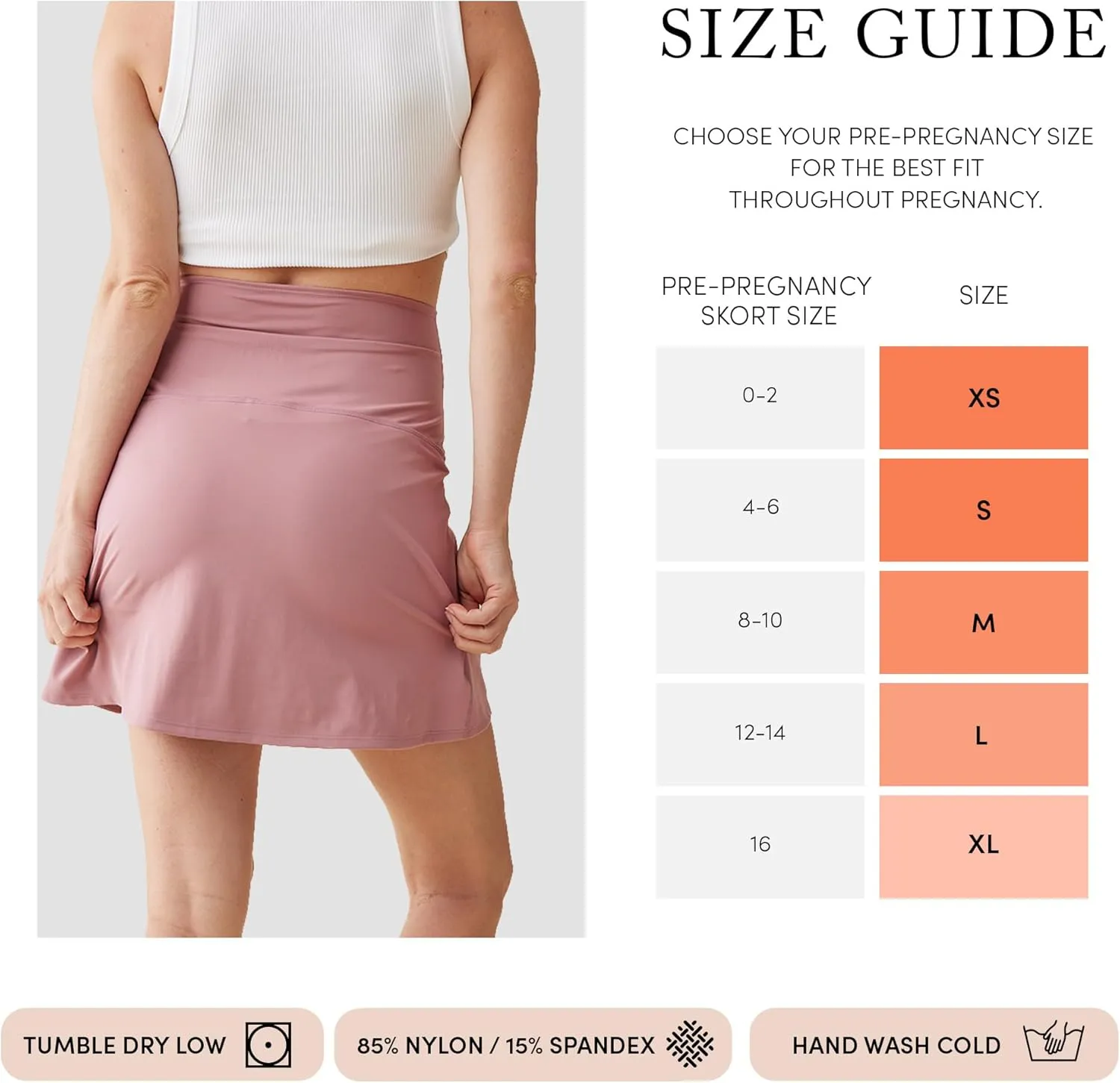 Ingrid & Isabel Basics Active Maternity Skort - High Waisted Skirt with Built in Shorts