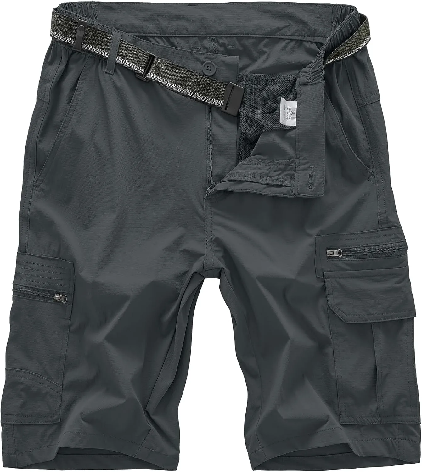 Jessie Kidden Mens Outdoor Casual Expandable Waist Lightweight Water Resistant Quick Dry Fishing Hiking Shorts