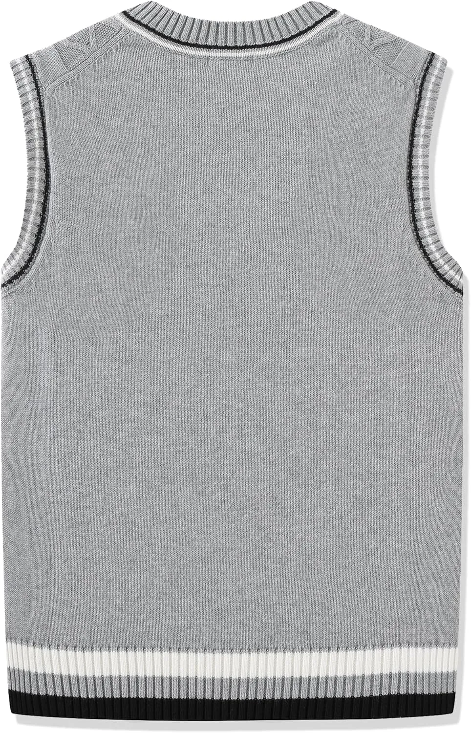 JSTEX Boys Sweater Vest 100% Cotton Kids Uniform Vest Girls V-Neck Sleeveless Knit Pullover for Size 4-14