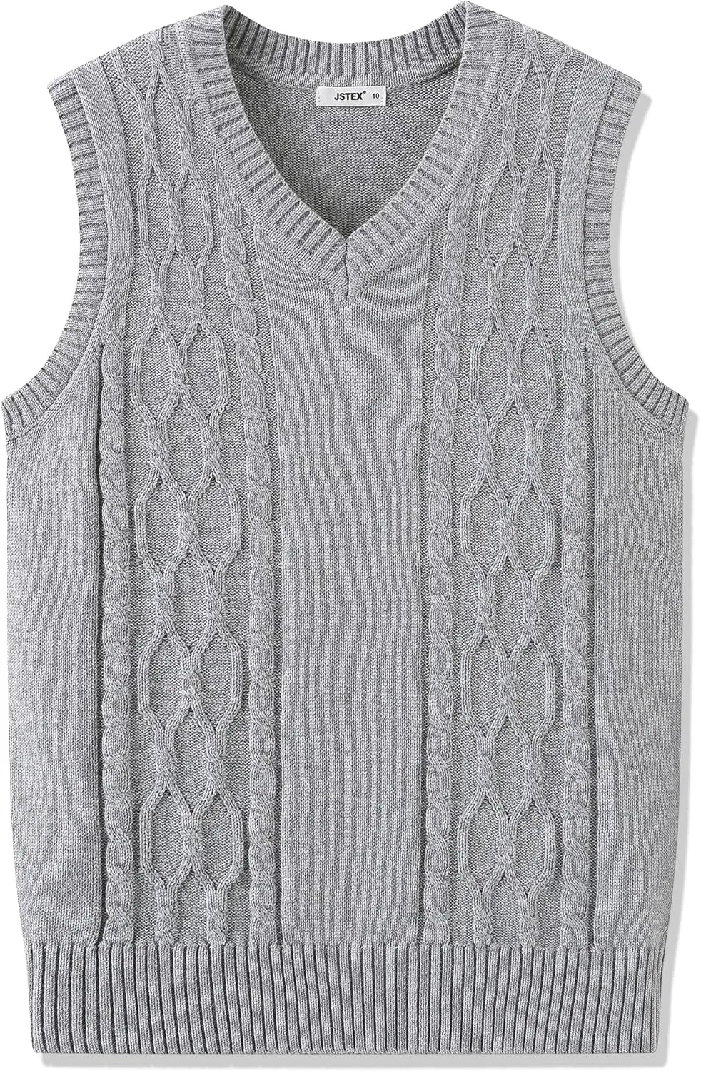JSTEX Boys Sweater Vest 100% Cotton Kids Uniform Vest Girls V-Neck Sleeveless Knit Pullover for Size 4-14