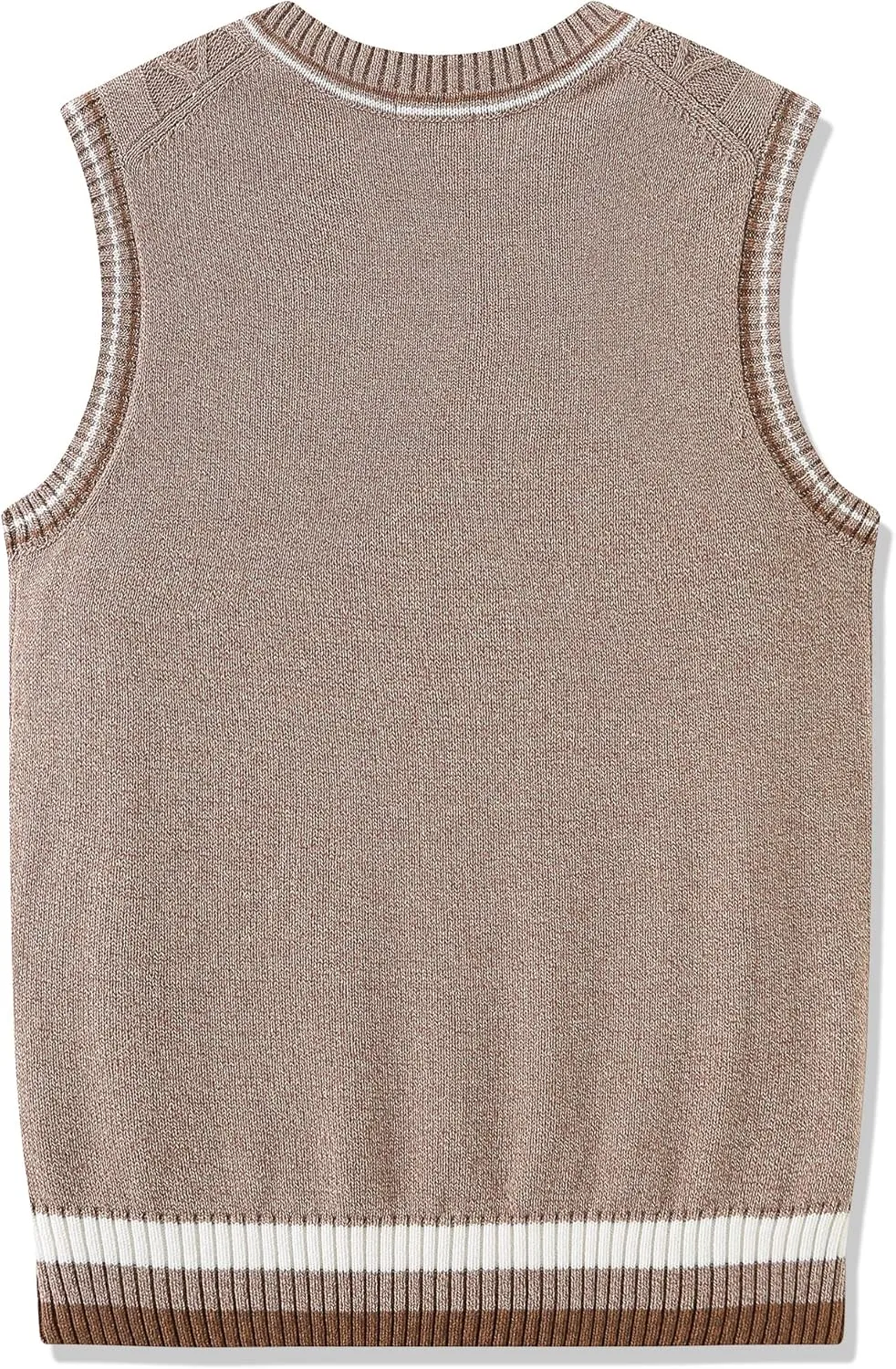JSTEX Boys Sweater Vest 100% Cotton Kids Uniform Vest Girls V-Neck Sleeveless Knit Pullover for Size 4-14