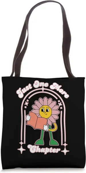 Just One More Chapter 70's Flower Book Lover Tee Tote Bag