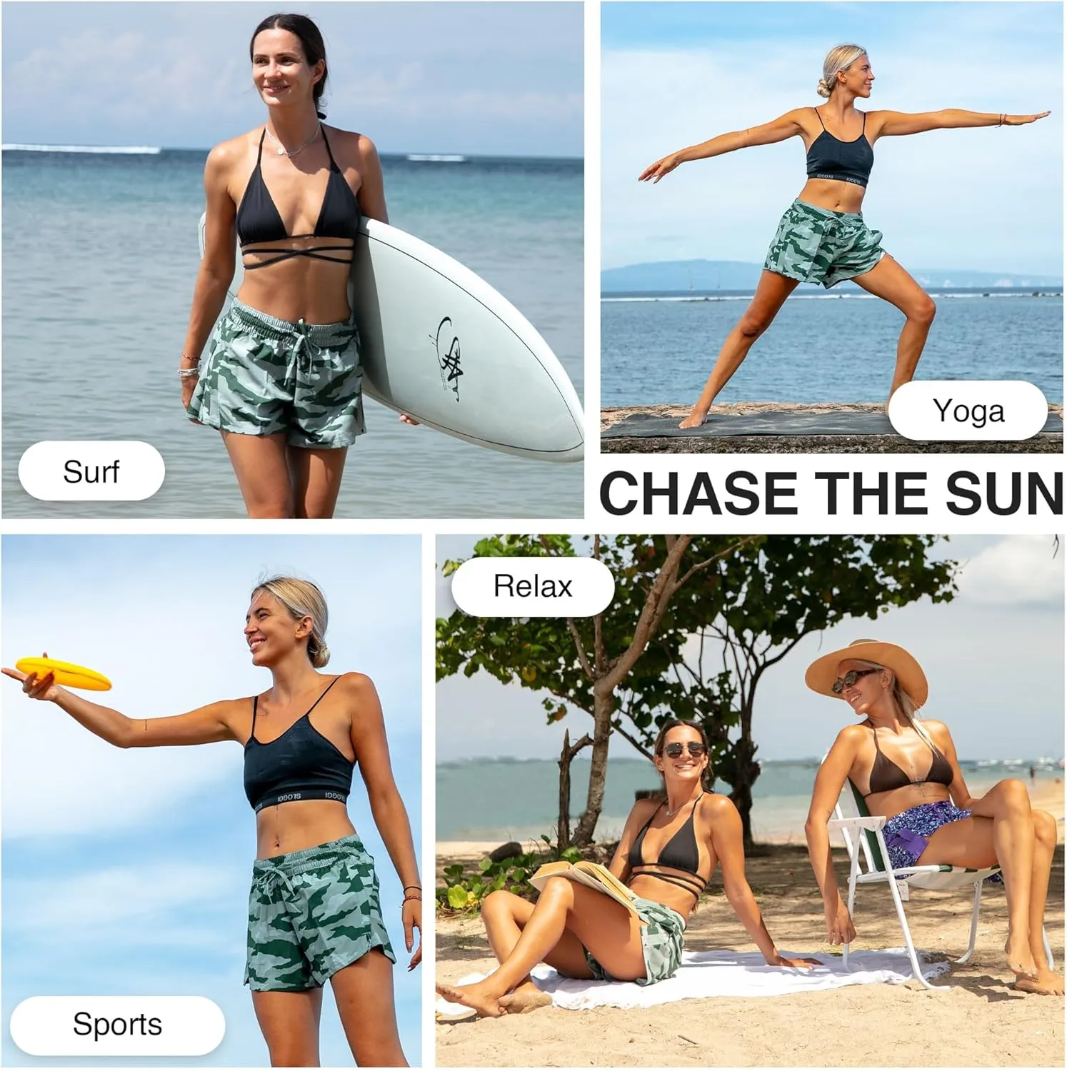 Kanu Surf Women's Darren Swim UPF 50  Quick-Dry Stretch Gym Shorts 2 Side Back Zipper Pocket