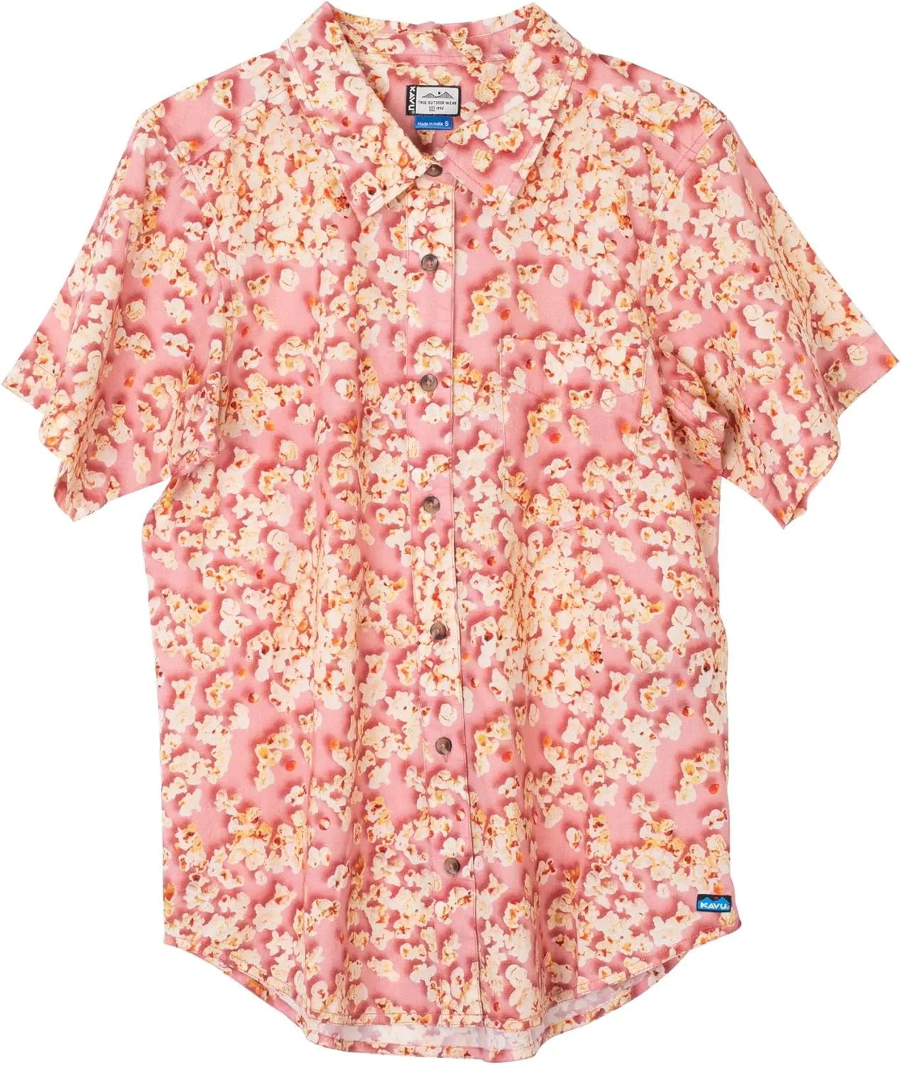 KAVU Girl Party Button Up Shirt - Boyfriend Fit Print