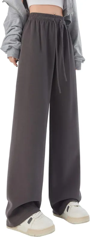 Kiench Teens Girls' Straight Leg Sweatpants High Waisted Baggy Joggers Drawstring