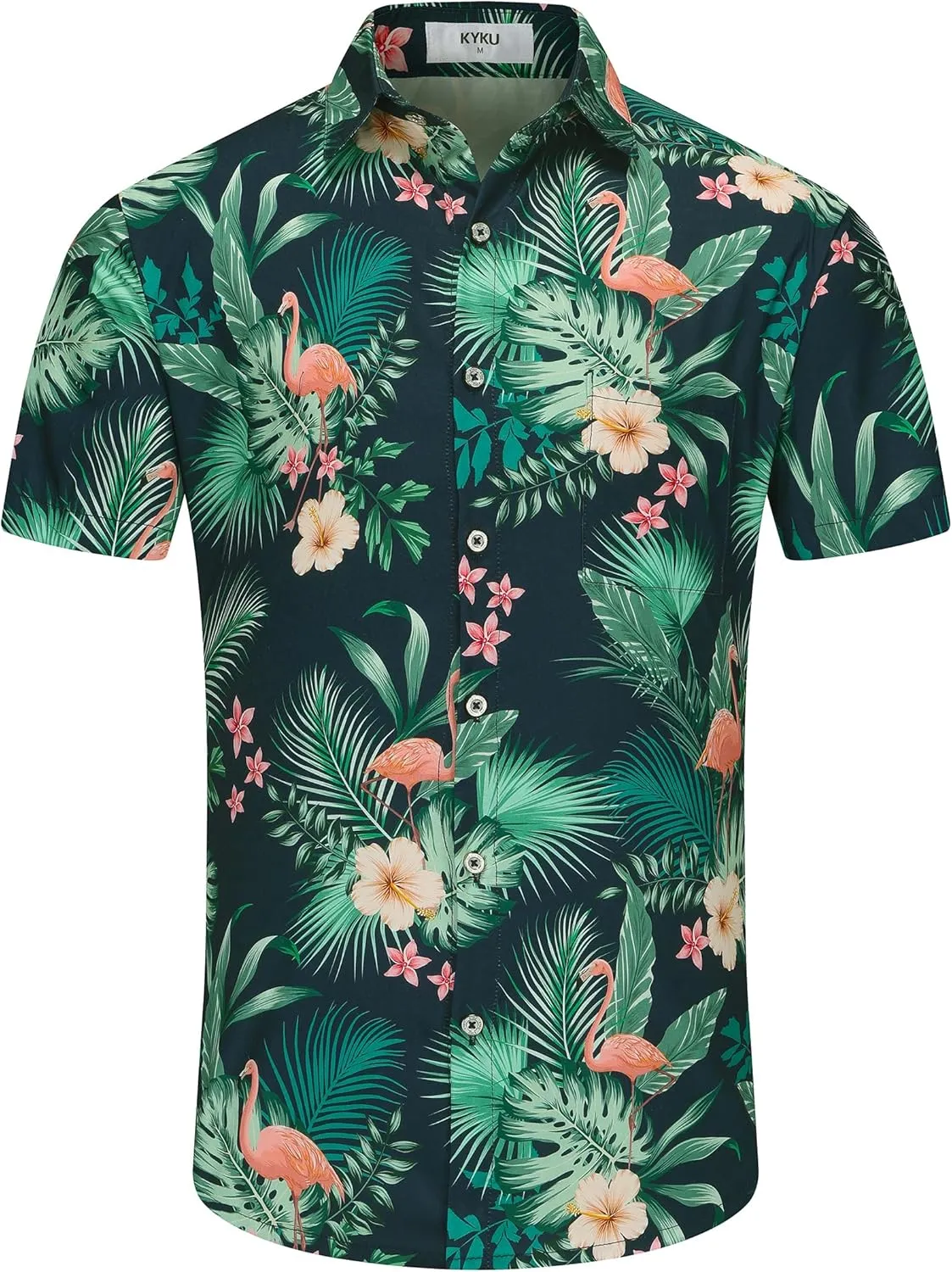 KYKU Funky Hawaiian Shirt for Men Palm Beach Shirts Tropical Vacation Clothes